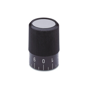 31121 - MANOPOLA DI REGOLAZIONE ZIGRINATA TECNOPOLIMERO CON GRADUAZIONE IZP.30 N-8+GS-10/20