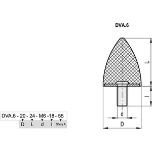 413411 - ANTIVIBRANTE IN GOMMA GOMMA E ACCIAIO O ACCIAIO INOX PIASTRA BASE IN ACCIAIO DVA.6-30-30-M8-18-55