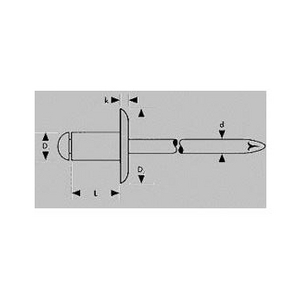 Blind Rivets Alu/Steel Large Flange 5 x 20 K 14