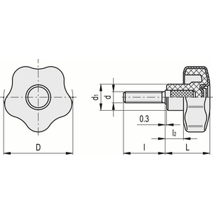 169912-C9-VOLANTINO DI SER. A LOBI TECNOPOL. SOFT-TOUCH PRIG. FIL. IN ACCIAIO ZINCATO VCT.43 P-M8X20-SOFT-C9