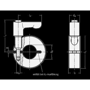GN706.4-36-B16-AL Aluminium-Stellring, geschlitzt, mit Klemmhebel