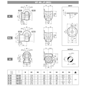 200650068-RIDUTTORE VF 49 F1 10 P80 B14 B3