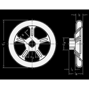 GN228-ST-160-K12-A-SW Stahlblech-Handrad