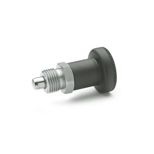 GN.35060-PISTONCINO DI POSIZ. A MOLLA ARRESTO IN POSIZ. RETRATTA ACC. INOX MANOP. SENZA CONTRODADO GN 607.1-6-A-NI
