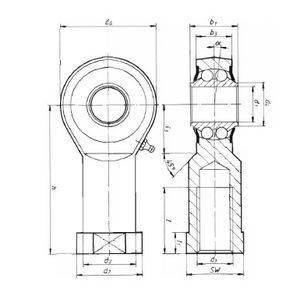 ROTULE DE COMMANDE TYPE BRF 10SO FIL.A DROITE 2 RANGEES BILLES
