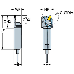 COROMANT COROCUT SCHACHTSTEEKGEREEDSCHAP QS-QD-RFE16C1212S