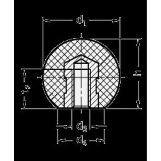 Ganter Kugelknöpfe DIN 319 - 10 Stück Kugelknöpfe M10 Aus Kunststoff Schwarz