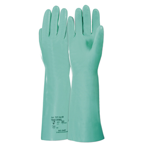 CHEMIKALIENSCHUTZHANDS TRICOTRIL 737 8 Nitril, grün, 1,5mm stark, lange Stulpe