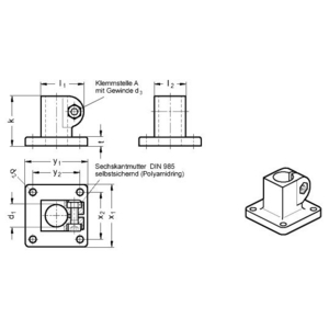 GN162-B14-2-SW Fuss-Klemmverbinder