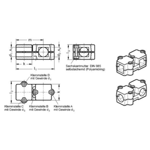 GN194-B25-B25-50-2-SW Winkel-Klemmverbinder
