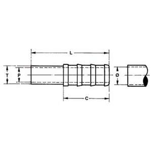 EMBOUT LISSE CANNELE ELC 10 13 P/TUYAU CAOUTCHOUC D.13