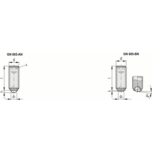 GN.14163-VITE DI BLOCCAGGIO PUNTALE A SFERA ACCIAIO INOX GN 605-M16-25-AN