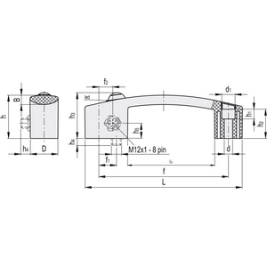 260542-C1-MANIGLIA CON INTERRUTTORE ELETTRICO MONOSTABILE TECNOPOL.AUTOEST. CAVO 5 M USCITA POST. EBR.150-SWM-B-F5