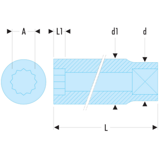 Facom 12.17 – Embout Polygonal Métrique 17 Mm, Fixation 9 X 12 Mm, Qualité Pro Pour Clés à Cliquet