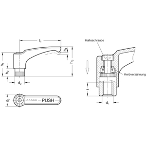 GN604.2-63-M6-SG Sicherheitsklemmhebel schwarzgrau Elesa