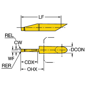OUTIL COROTURN XS CARB.MONO P/GORGES FRONTALES