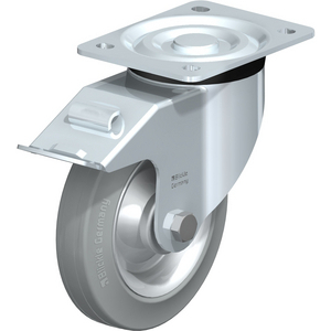 L-V 162R-FI-SG Lenkrolle spurlos grau mit Stop-Fix
