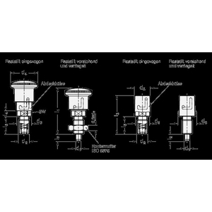 GN816.1-6-M12X1.5-BK Verriegelungsbolzen für Schlüssel, Ausführung Drücken