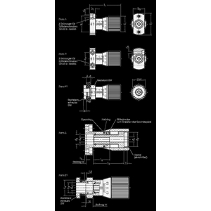 GN727-34-B-SR Stellspindel mit Skala, Befestigung seitlich
