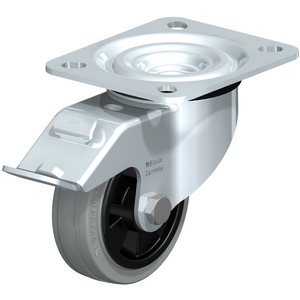 L-VPP 80R-FI-SG Lenkrolle spurlos grau mit Stop-Fix