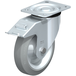L-V 182R-FI-SG Lenkrolle spurlos grau mit Stop-Fix