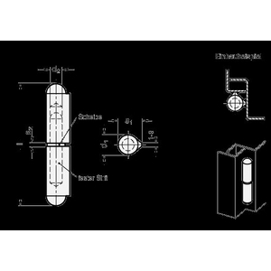 GN128.2-60-AL Aluminium-Scharnier zum anschweissen (Bandrolle)