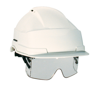 Casque de chantier Auboueix 0271C, Couleur : Blanc | Matière principale : ABS | Serrage coiffe : Crémaillère
