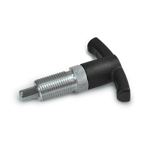 GN.34684-PISTONCINO DI POSIZIONAMENTO A MOLLA ACCIAIO INOX SENZA POSIZIONE DI ARRESTO CON CONTRODADO GN 817.4-12-15-BK-NI