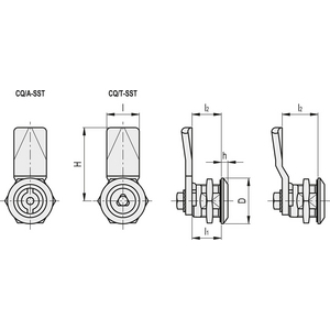 421377 - CHIUSURA A LEVETTA CON CHIAVE ACCIAIO INOX CQ/T-45-24-SST