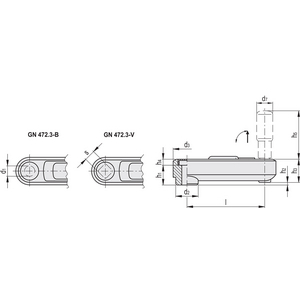 GN.22711-MANOVELLA ALLUMINIO FORO ALESATO H7 GN 472.3-80-B10-SW