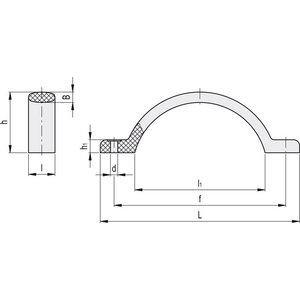 37451 - MANIGLIA AD ARCO TECNOPOLIMERO M.478/150-6