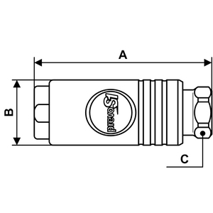 COUPLEUR AIR ISOB11 INOX A-R BOUTON PS16 F3/8 SECURISE