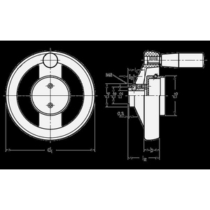 GN522.8-200-B16-A Speichenhandrad für Stellungsanzeige Elesa