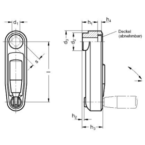 GN472.3-125-B14-SW Umleggriff-Handkurbel