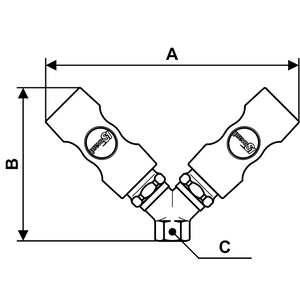 Y 2 COUPLEUR AIR ISOB8 PLAST A-R BOUTON PS12 F1/2 SECURISE