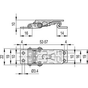 420232 - CHIUSURA A LEVA REGOLABILI ACCIAIO TLU.Z-19/60-65+R