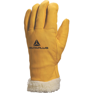 GANT ANTI FROID CUIR FBF15 T10 JAUNE FOURRE ACRYLIQUE UE6