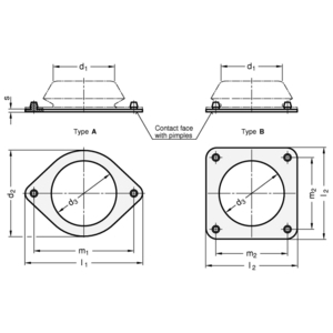 GN148.2-168-B Gummiunterlage für Maschinenfuss