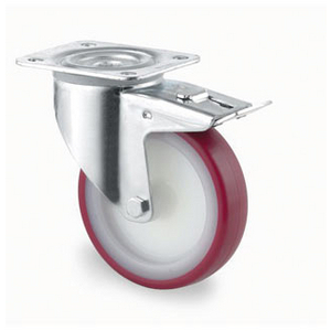 ROULETTE PIV 150KG D.100MM AC BAND POLYU 32MM MOY ROULX+DB