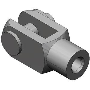 CHAPE ARRIERE FEMELLE ETROITE ALU AB6 VERIN ISO D80 +AXE