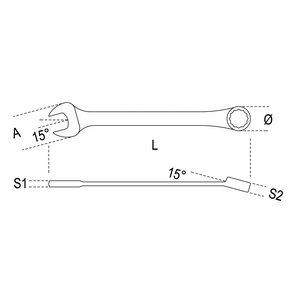 000420027-CHIAVE COMBINATA 27 42 27 OLD TYPE OLD TYPE