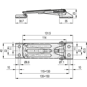 420213 - CHIUSURA A LEVA REGOLABILI ACCIAIO TLS.Z-40/135-150+R