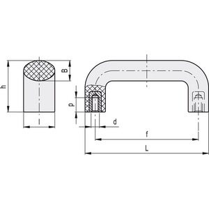 151412 - MANIGLIA A PONTE TECNOPOLIMERO MAX PULIBILITA' M.843/140-SST-M8 CLEAN