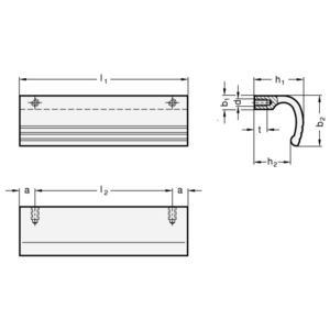 GN730-140-BL Griffleiste blank