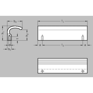 GN730-140-BL Griffleiste blank