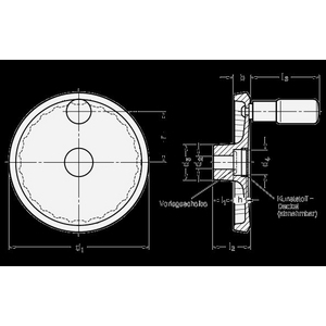 GN923-100-B12-R-SR Scheibenhand silber-struktur beschichtet mit Griff