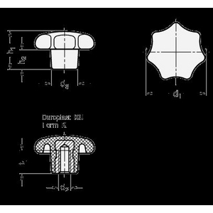 DIN6336-KU-63-M10-K-MS Sterngriff mit MS-Buchse