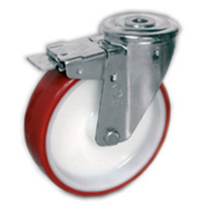 RUOTA 60 125X35 POLIURETANO NUCLEO POLIAMMIDE 6 SUPP. ROTANTE FORO PASSANTE NL FRENO ANTERIORE 606423