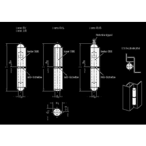 GN128-80-STS Scharnier zum anschweissen mit Schmiernippel