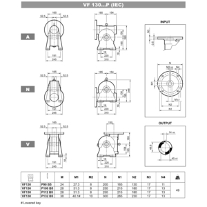 201420392-RIDUTTORE VF 130 A 100 P90 B5 B3